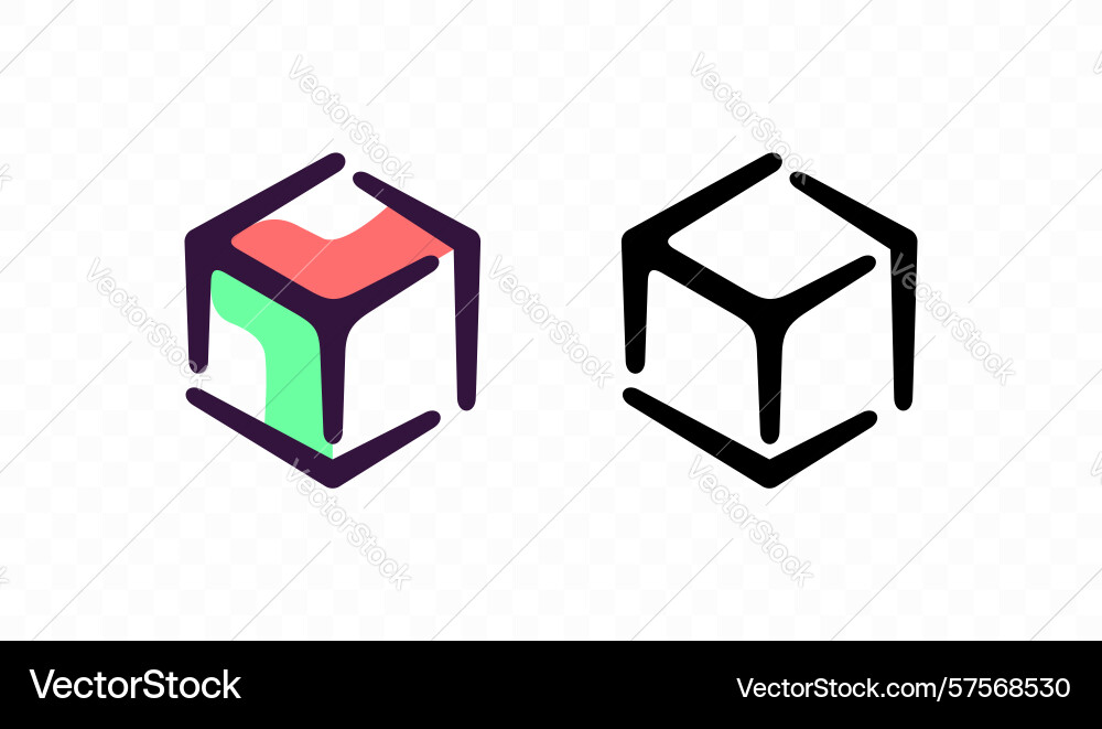 3d cube modeling and cybernetics graphic design 3d cube modeling and cybernetics graphic design vector image