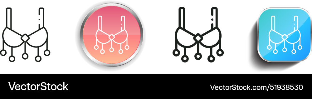 Bra icon thin linear regular and button style vector image
