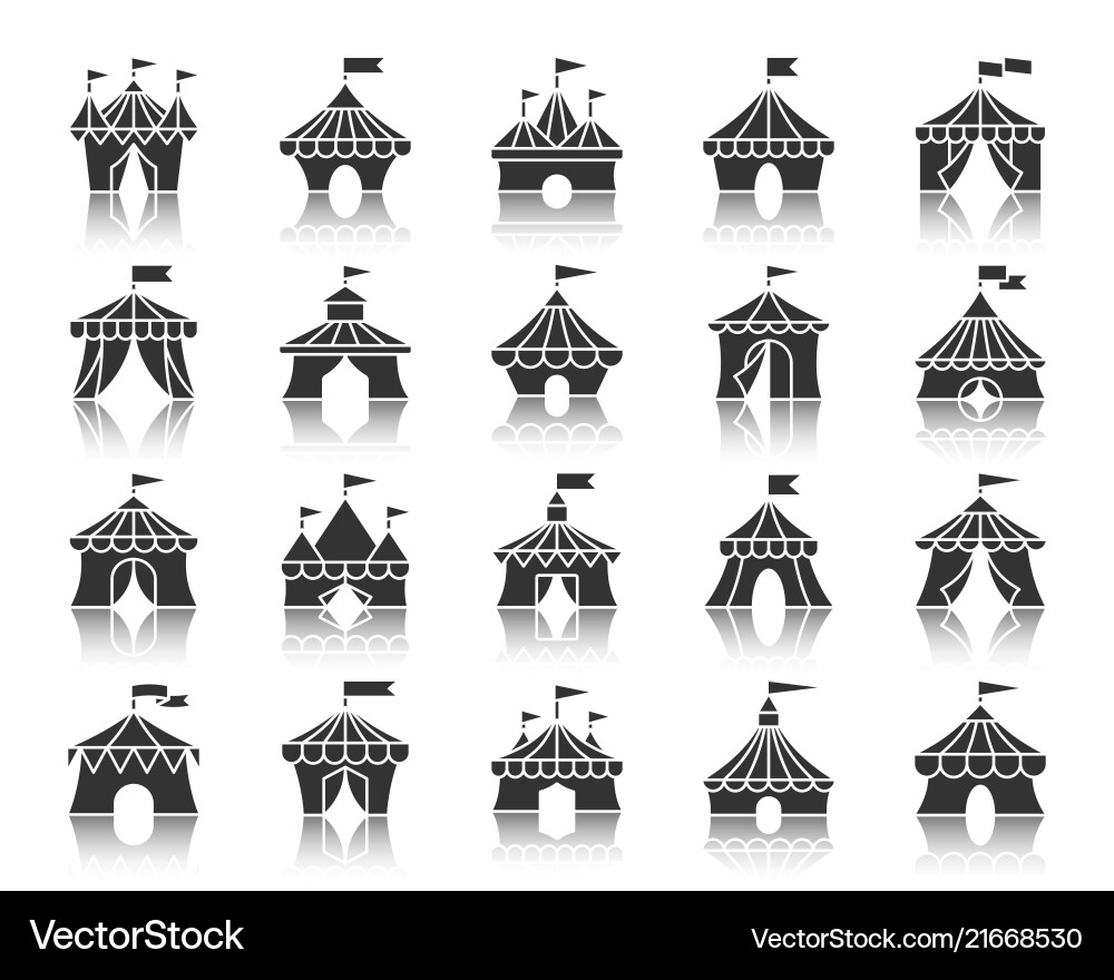 Circus Tent Silhouettes Vector Image