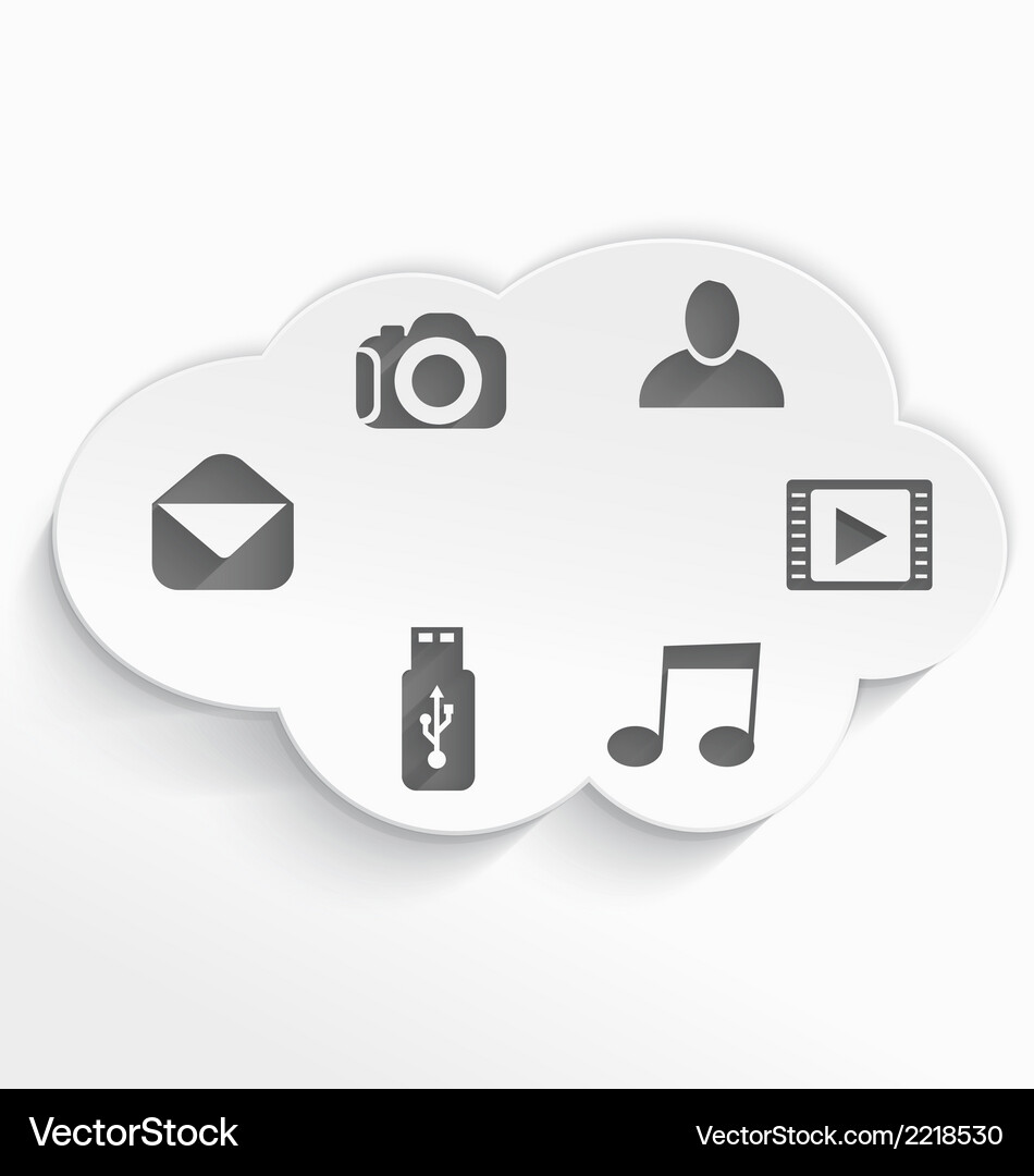 Cloud Computing Icons with Shadows Vector Image