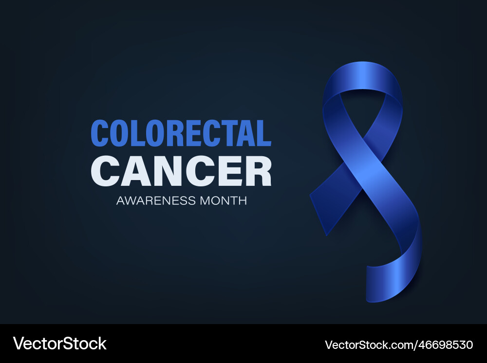 Colorectal cancer banner card placard vector image