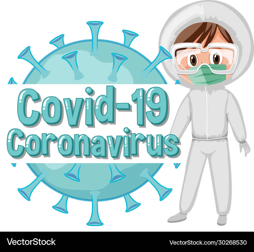 Coronavirus poster design with doctor in hazmat Coronavirus poster design with doctor in hazmat vector image