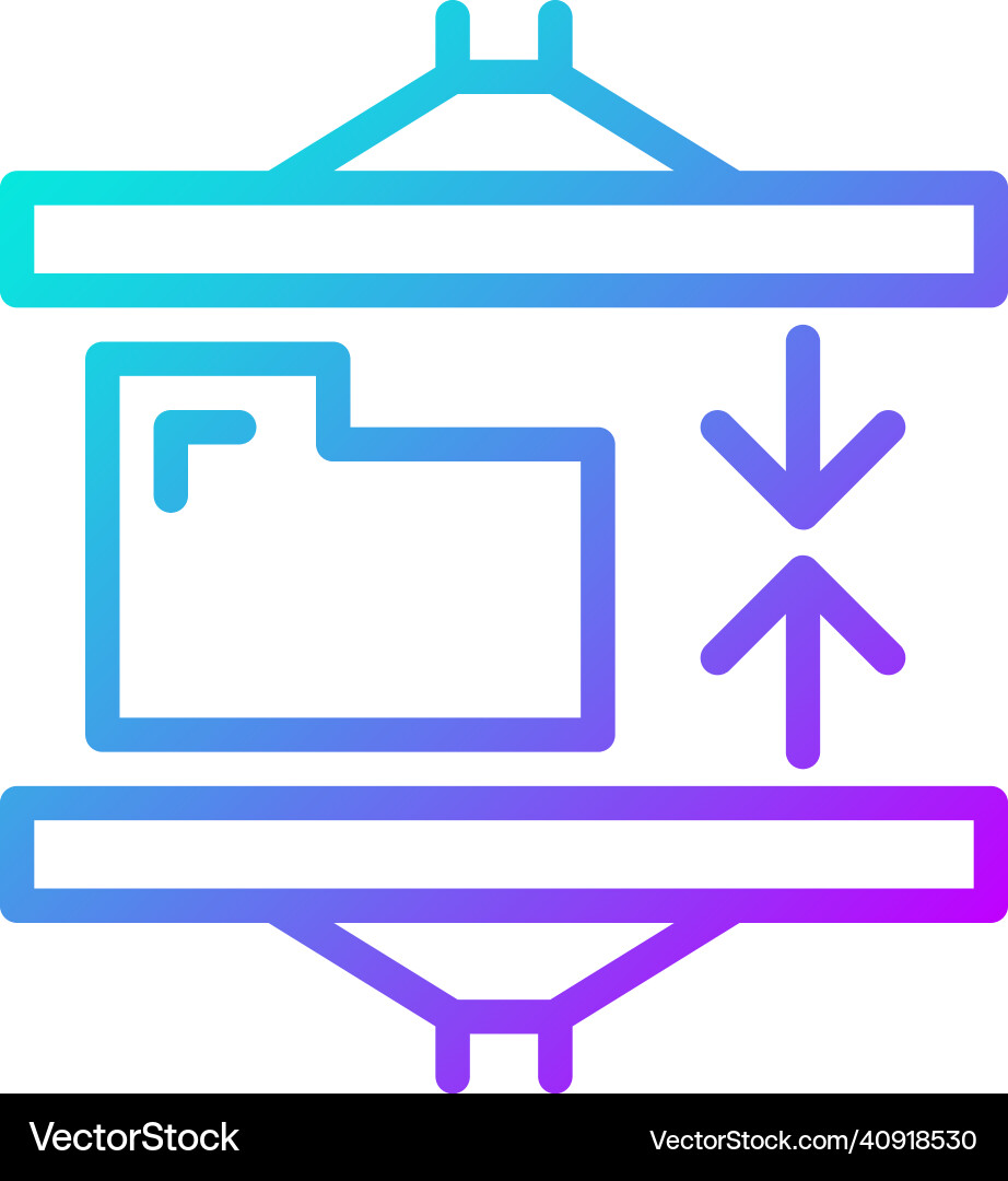 Data compression technique gradient linear icon Data compression technique gradient linear icon vector image