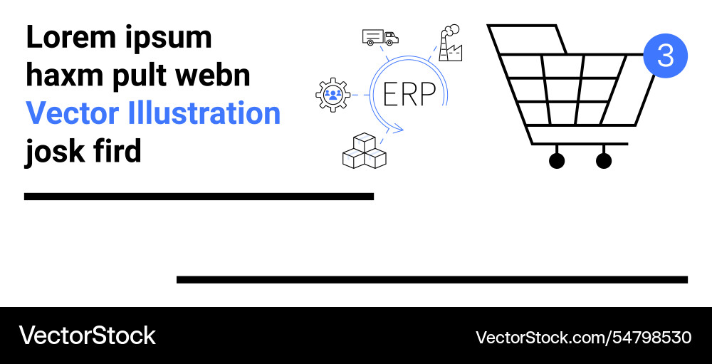 E-commerce shopping cart with erp integration E-commerce shopping cart with erp integration vector image