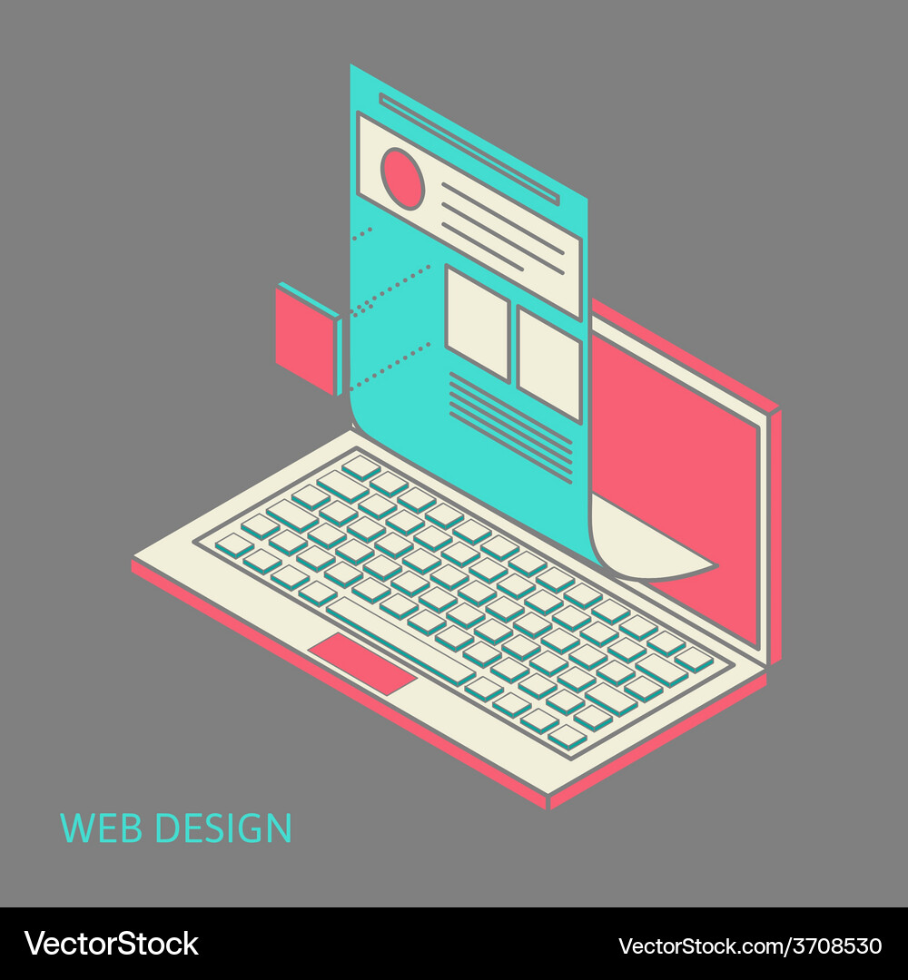 Mobile and desktop website design development Vector Image