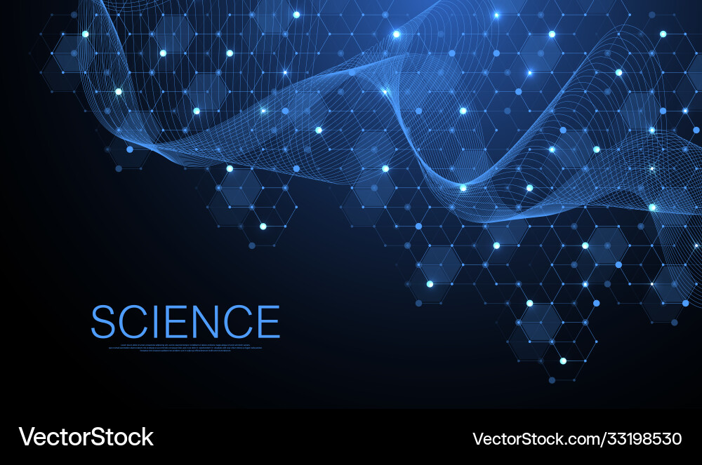 Molecular structure background science template vector image