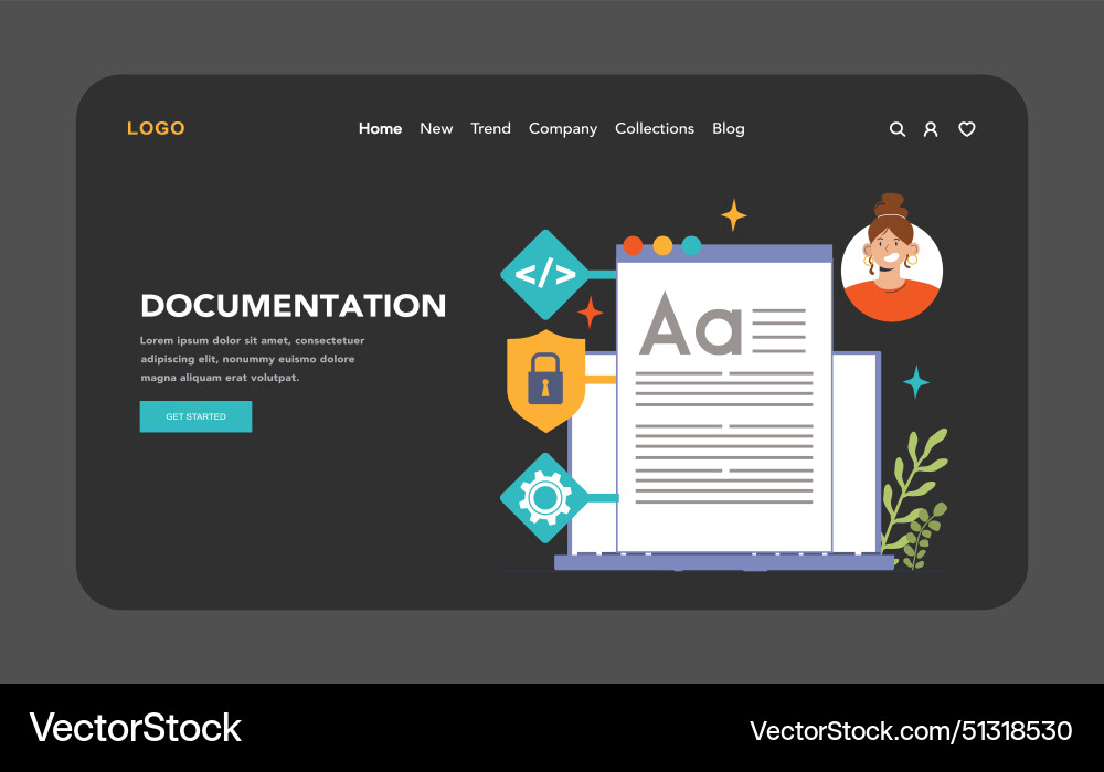 Open source web banner or landing page dark Open source web banner or landing page dark vector image