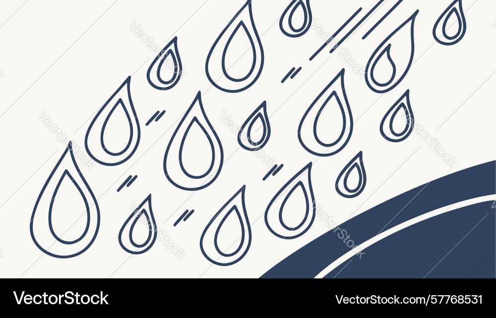 Artistic raindrops pattern line art design Vector Image