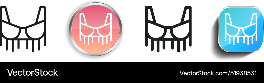 Bra icon thin linear regular and button style vector image