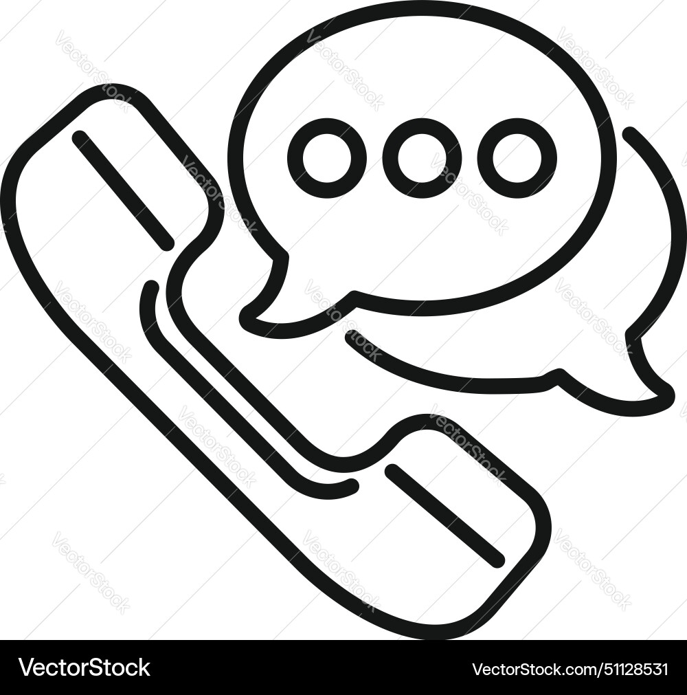 Call message support icon outline manual vector image