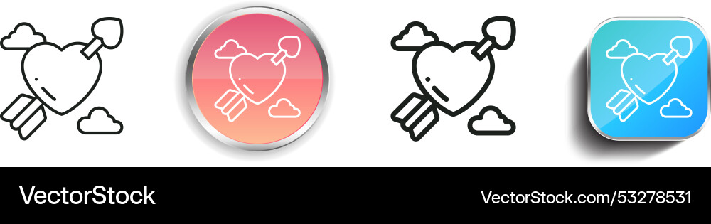 Cupid icon thin linear regular and button style Vector Image