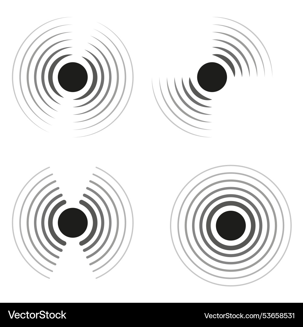 Radial pattern set circular concentric shapes Radial pattern set circular concentric shapes vector image