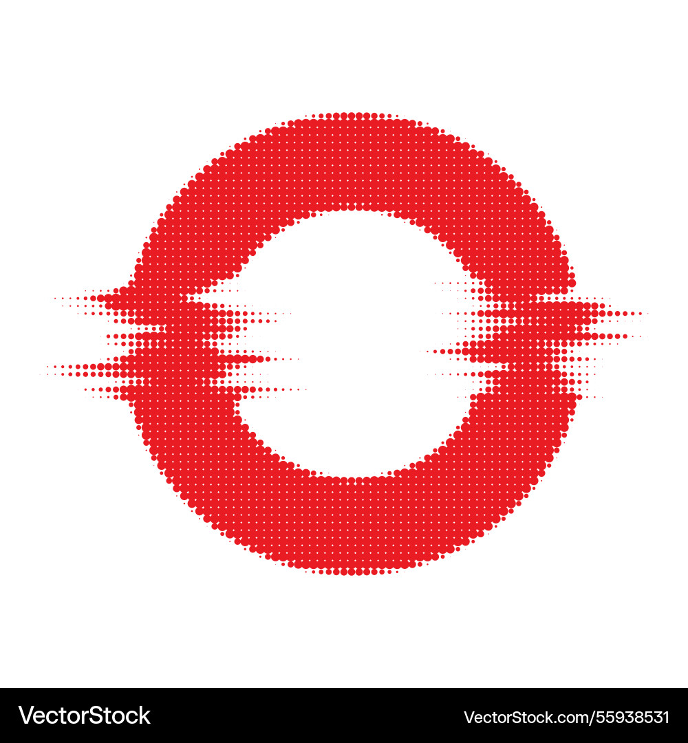 Red circle halftone design element Vector Image