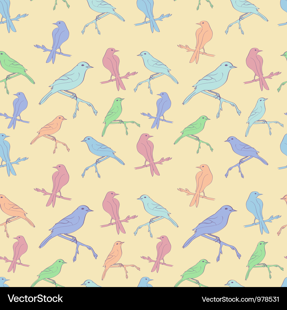 Seamless pattern with birds Vector Image