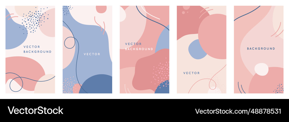 Set of abstract creative backgrounds in minimal vector image