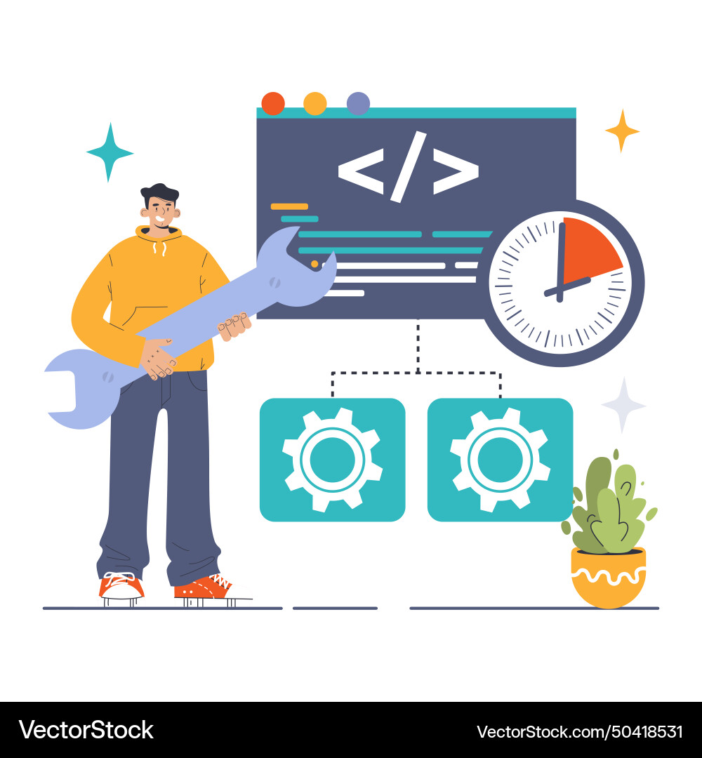 Software testing code and debugging Royalty Free Vector