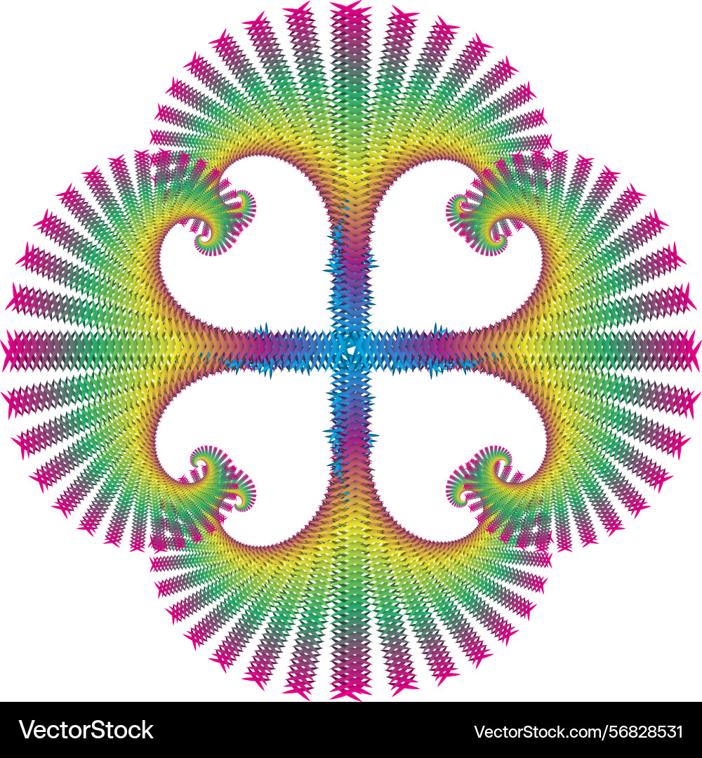 Symmetrical pattern with four arches vector image
