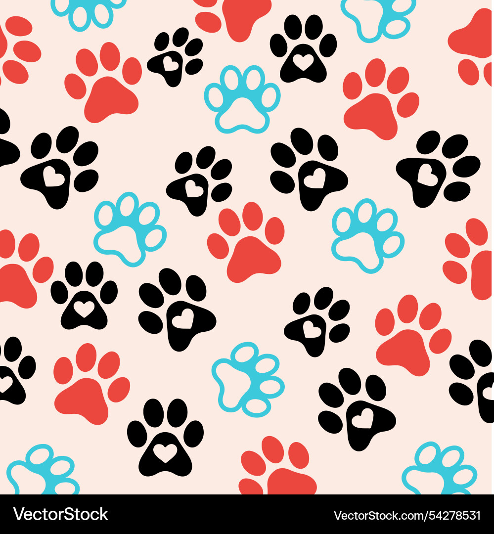 Unique paw print pattern for fun projects Unique paw print pattern for fun projects vector image