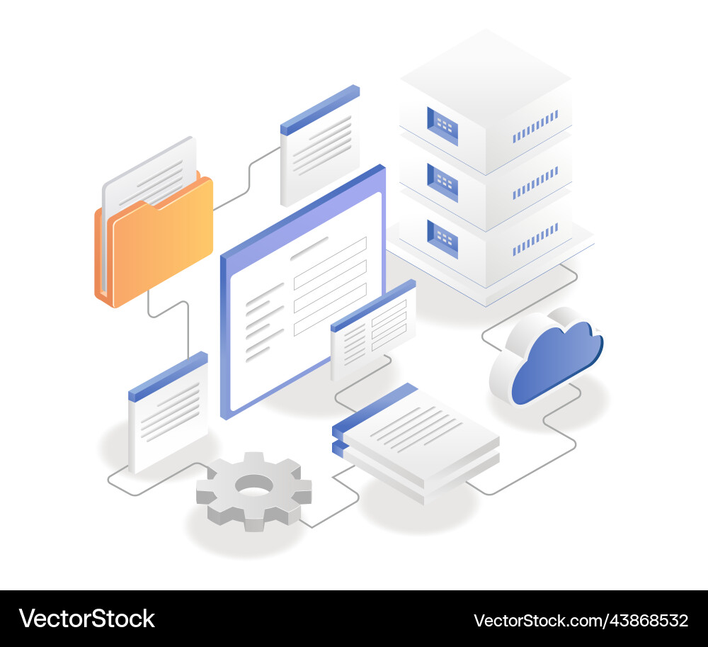 Analytics cloud server data account Analytics cloud server data account vector image