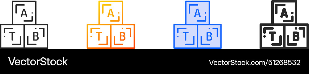 Boggle iconthin linear gradient blue stroke Vector Image