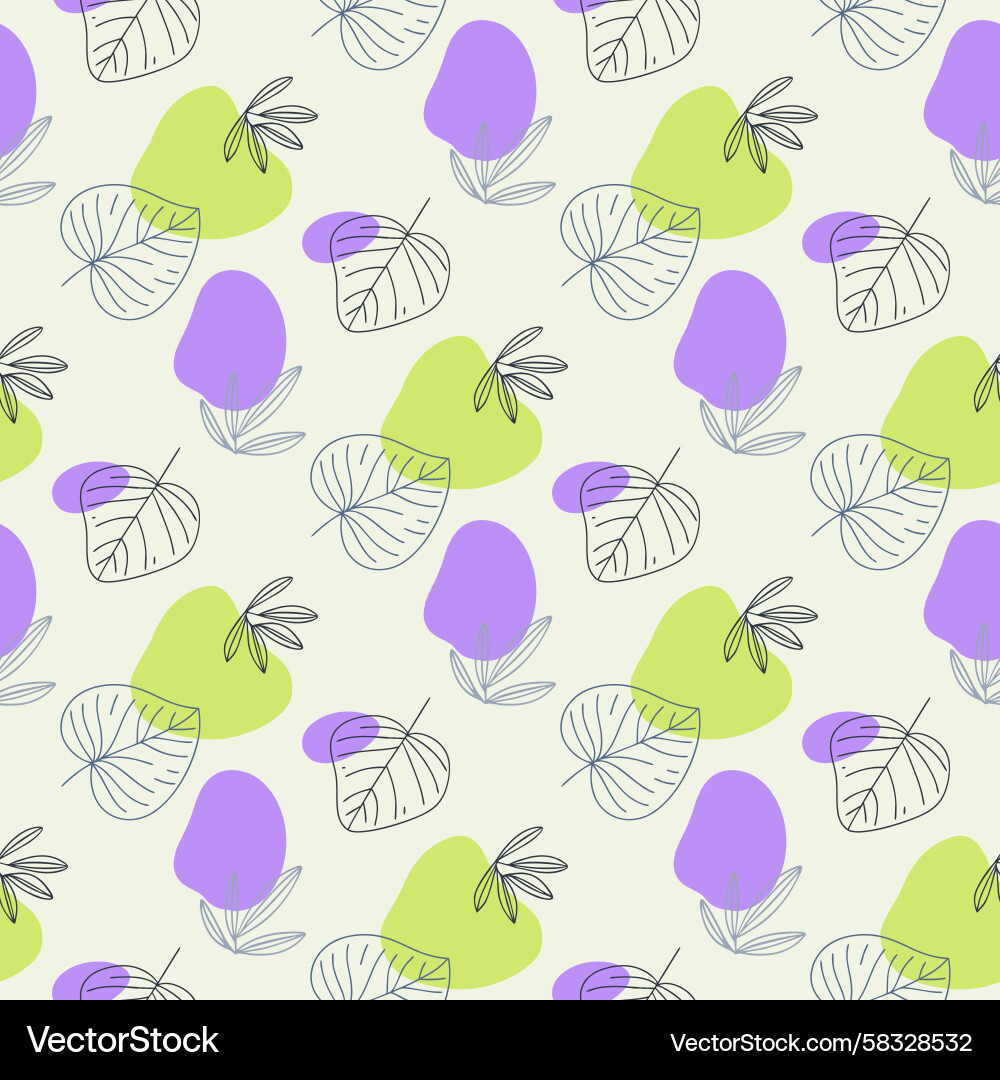 Botanical Abstract Pattern Vector Image