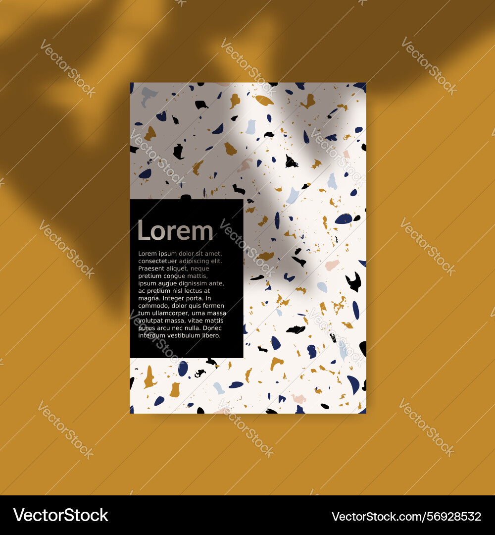 Card mock up with shadow overlay vector image