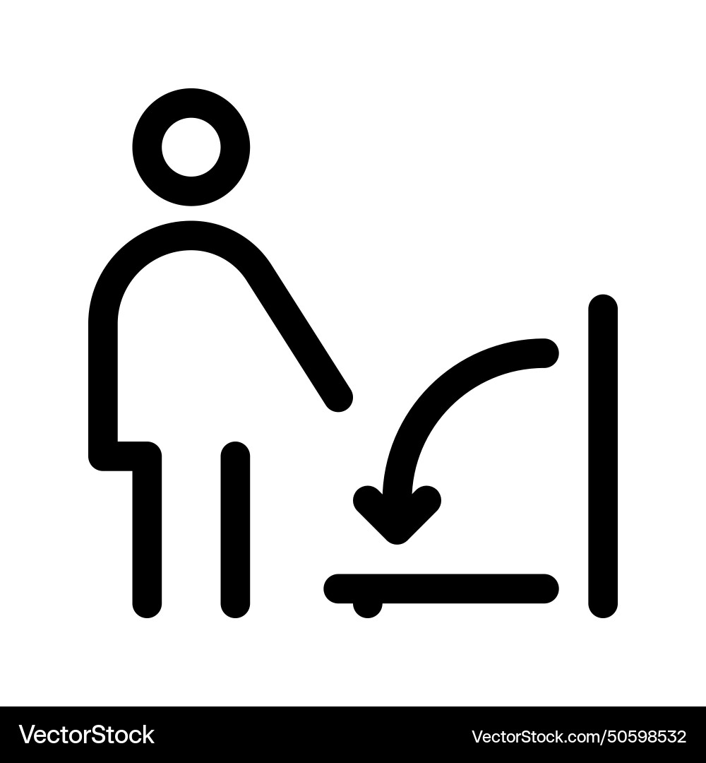 Changing board line icon graphics Changing board line icon graphics vector image