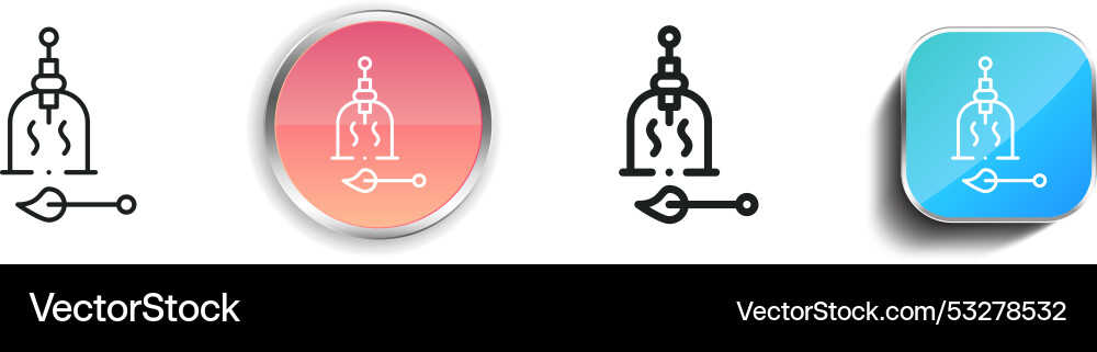 Cupping icon thin linear regular and button style vector image