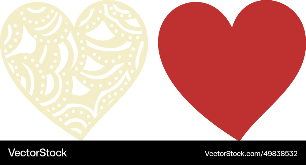 Decorative valentines day heart set cut template Decorative valentines day heart set cut template vector image