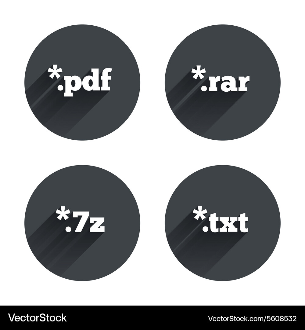 Document signs file extensions symbols Vector Image