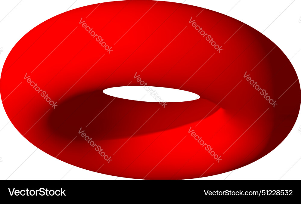 Isolated colorful torus in 3d perspective Vector Image