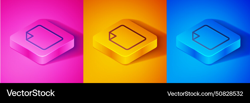 Isometric line file document icon isolated Isometric line file document icon isolated vector image