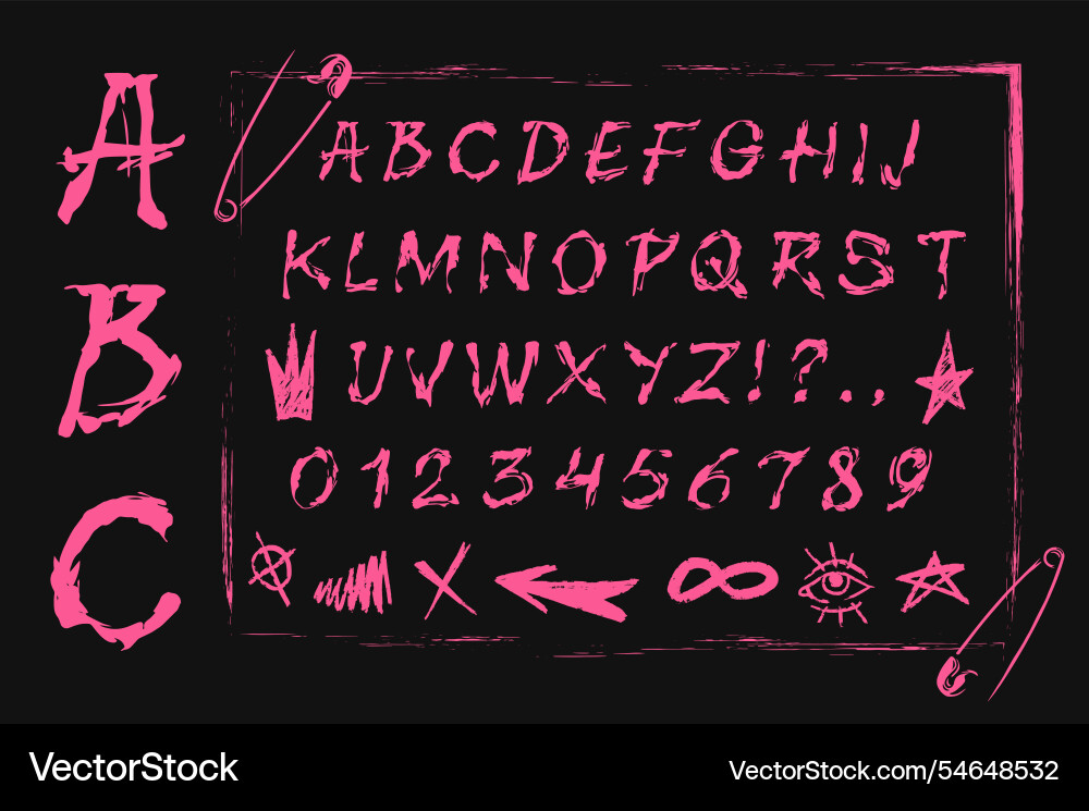 Kreatives Alphabet und Symbole Design Kreatives Alphabet und Symbole Design vektorbild