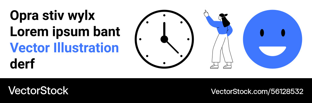Modern minimalist design featuring clock smiling Vector Image