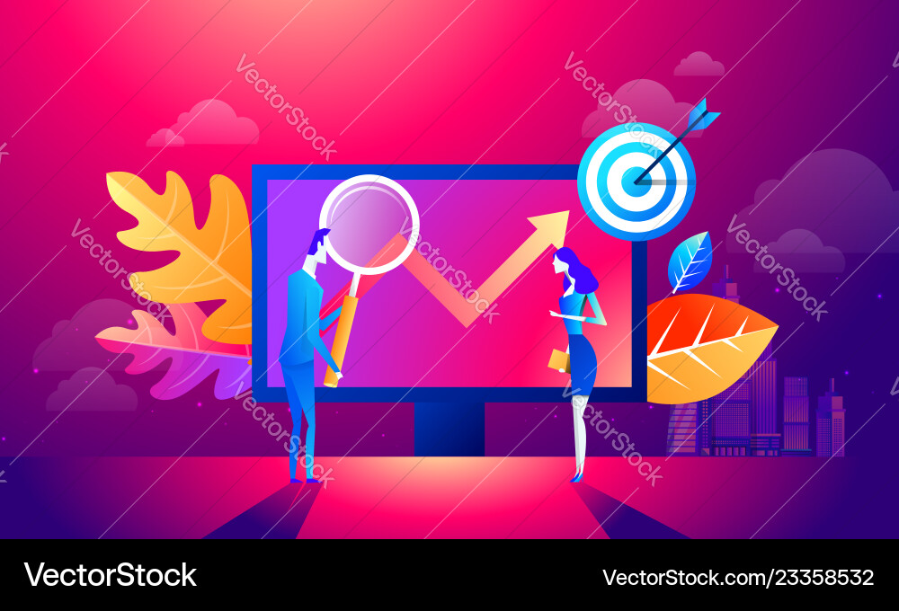 People team work together on seo can use for web Vector Image
