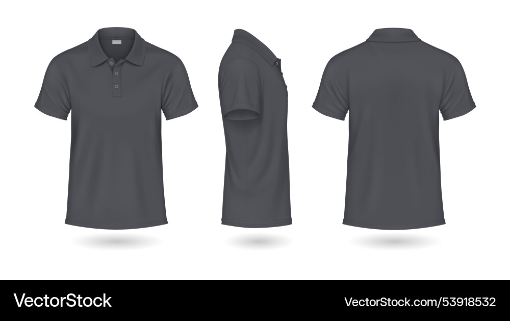 Poloshirts aus grauer Farbe realistisch Poloshirts aus grauer Farbe realistisch vektorbild