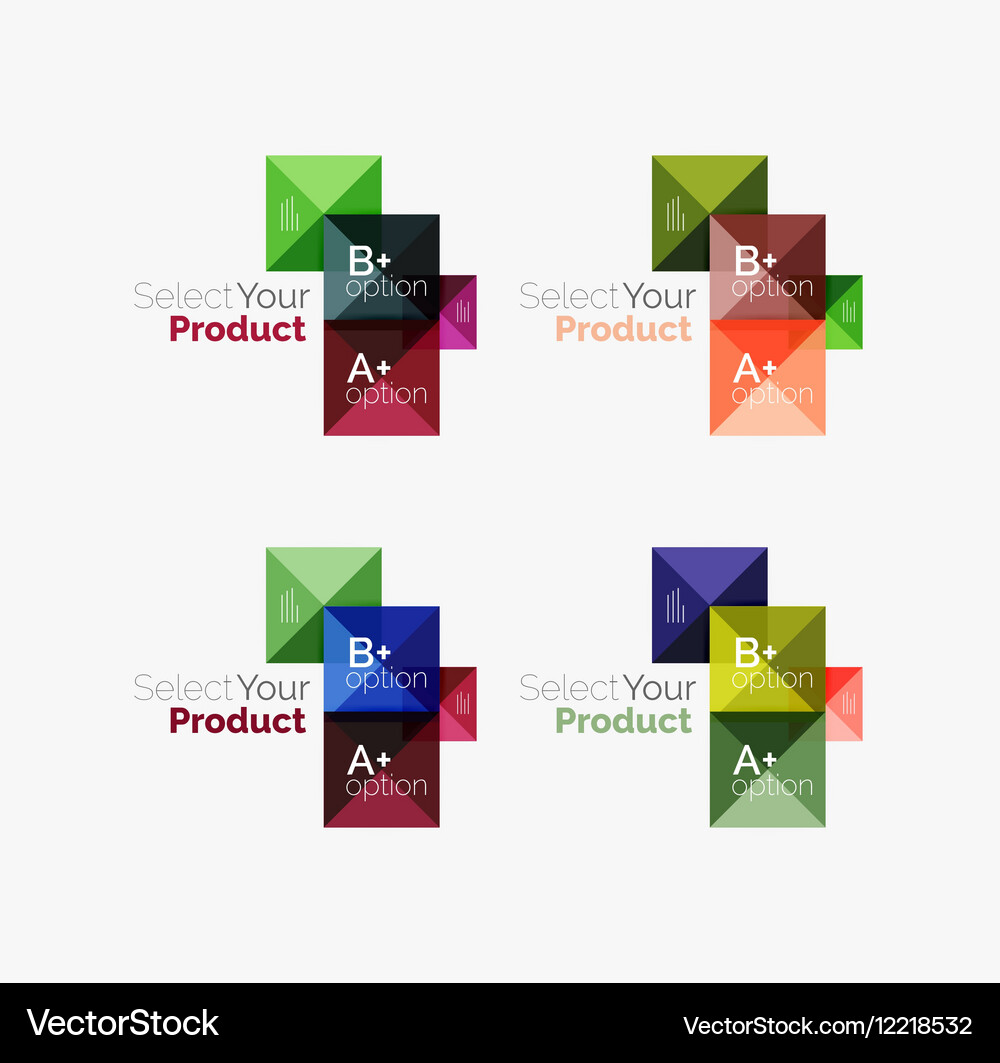Set of abstract square interface menu navigation Vector Image
