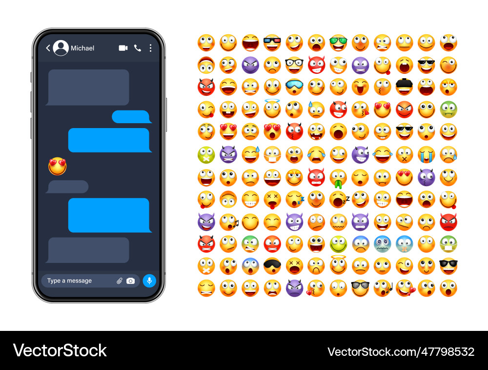 Smartphone messaging app user interface Smartphone messaging app user interface vector image