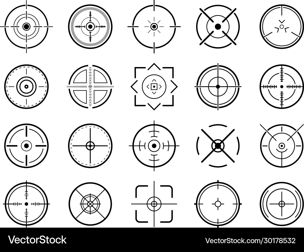 Sniper aim pointer target navigation Sniper aim pointer target navigation vector image