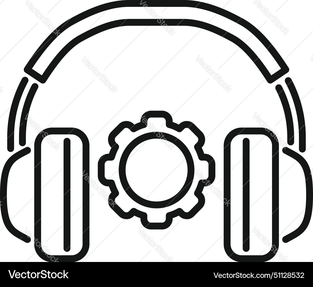 Support chat call tech icon outline vector image