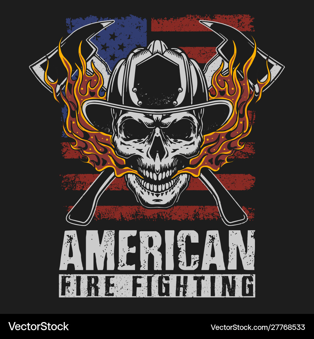 American Firefighter - Brave Hero Vector Image