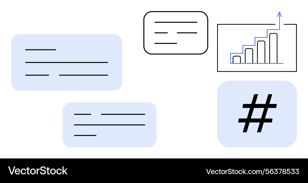 Analytical data and communication with graph text Analytical data and communication with graph text Vector Image
