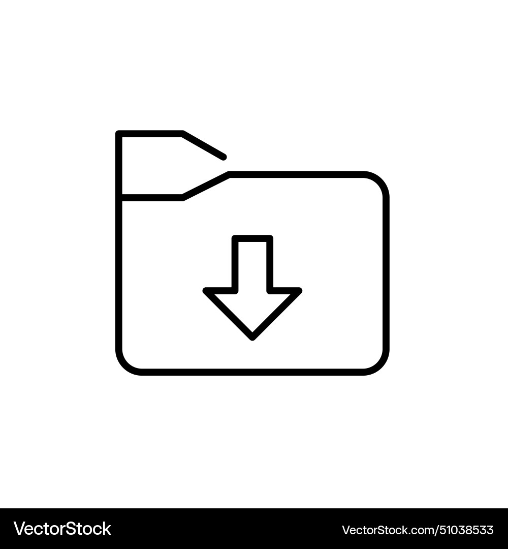 File folder with arrow pointing down downloading File folder with arrow pointing down downloading vector image
