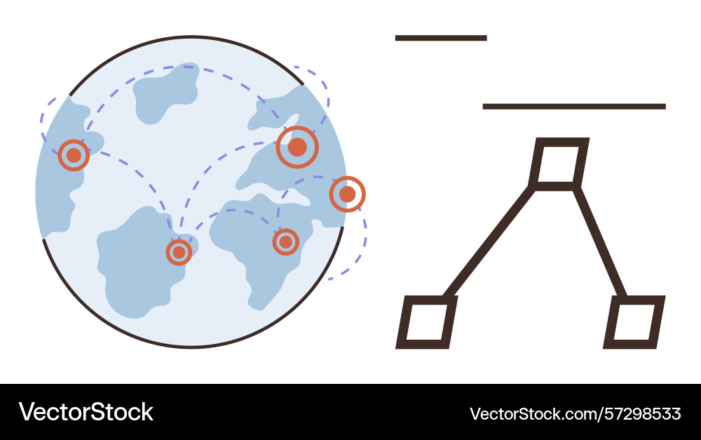 Global network connectivity and hierarchical flow Global network connectivity and hierarchical flow vector image