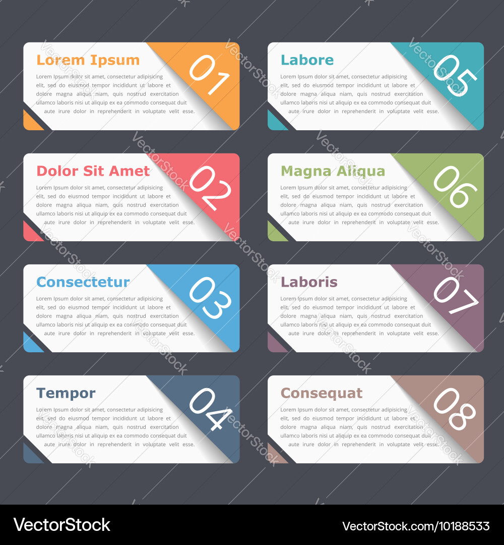 Infographic elements with numbers and text Vector Image
