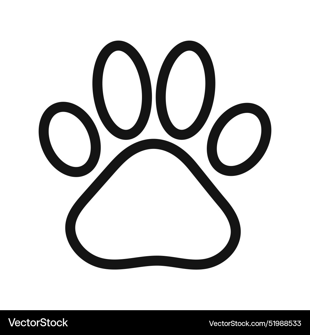 Paw print icon mark in filled style Vector Image