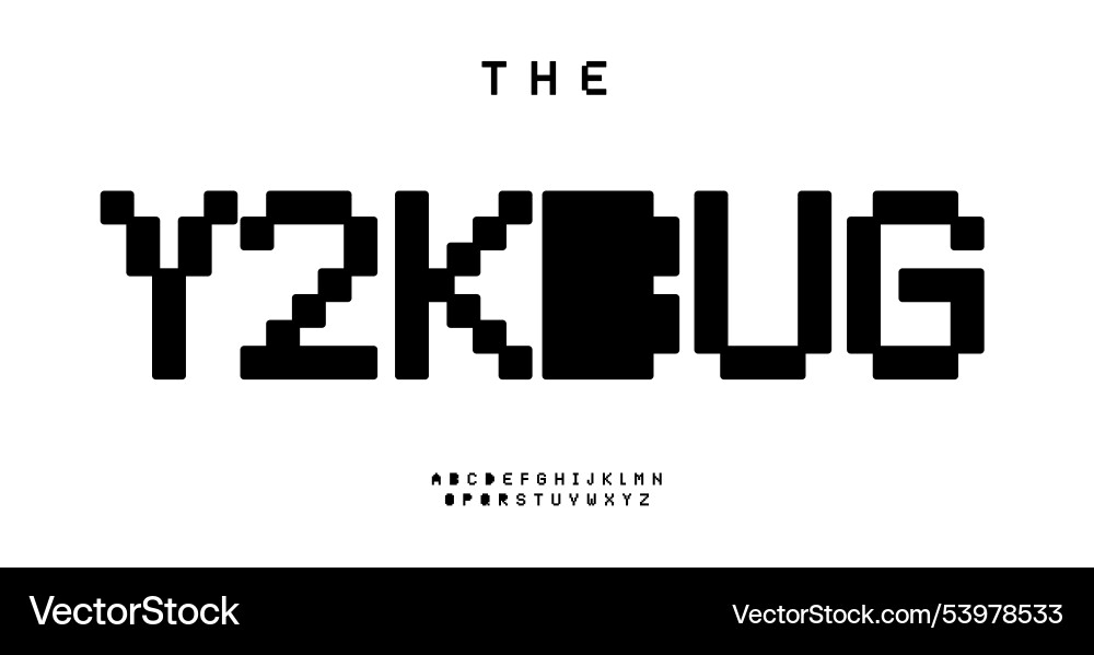 Simple pixel font digital 8-bit letters vector image