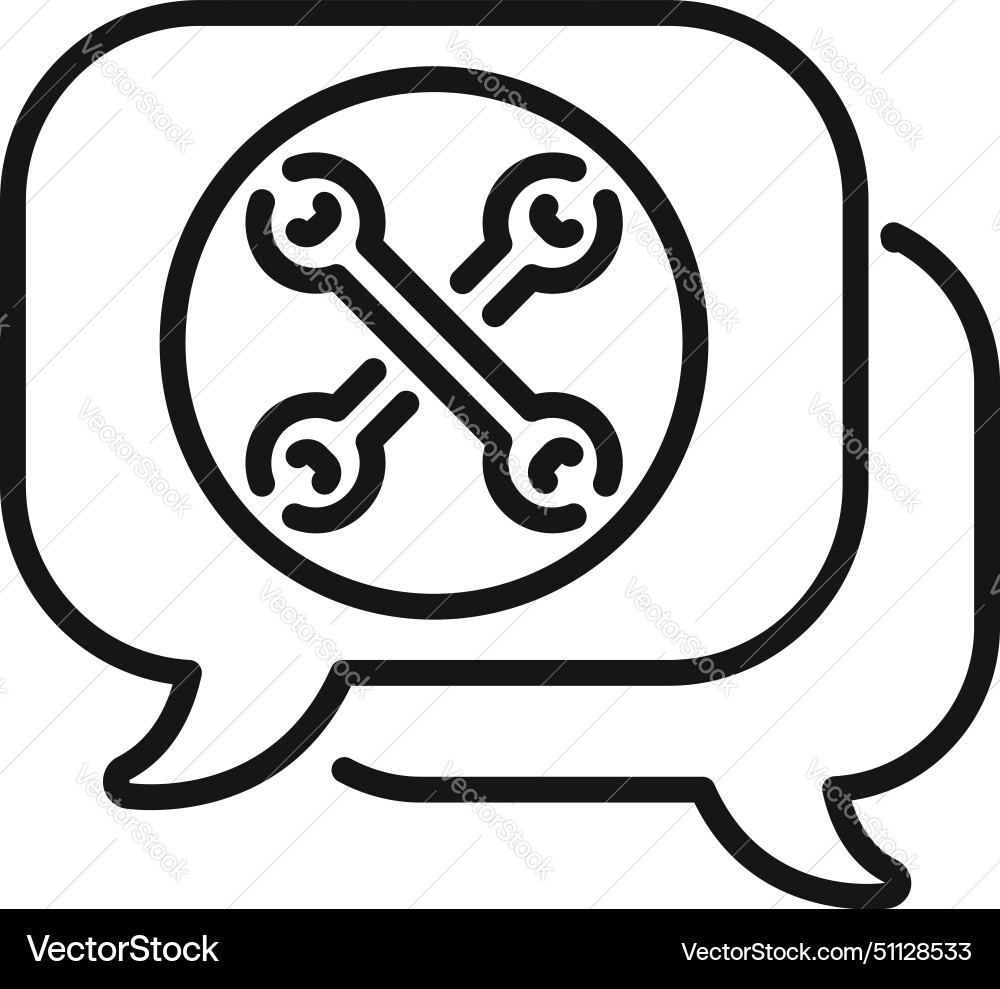 Tech chat support icon outline call center Tech chat support icon outline call center Vector Image