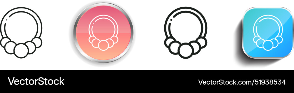 Bracelet icon thin linear regular and button vector image
