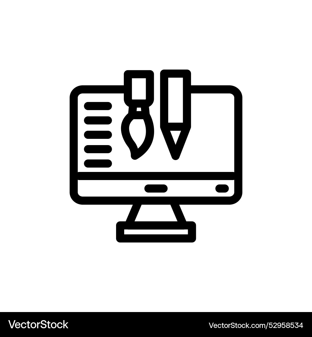 Designer computer icon design on white background Designer computer icon design on white background vector image